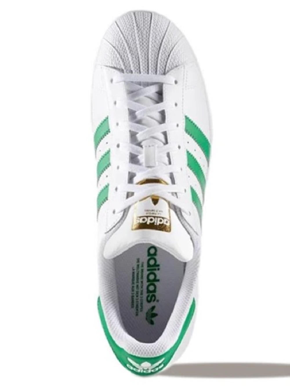 Adidas Superstar Foundation Sneakers White Green Gold Metallic BY3715 8 NIB